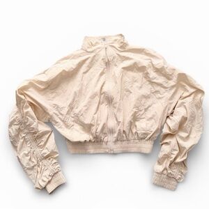 Forever 21 Cream Bomber Full Zip Cropped Jacket NWOT